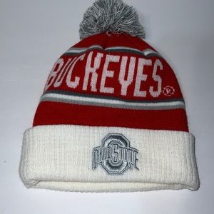 Ohio State Buckeyes Beanie Toboggan PomPom Red Hat